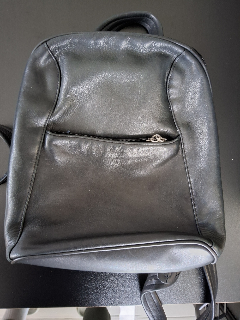 Black Leather Backpack